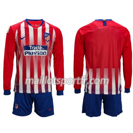 Maillot de Foot Atlético Madrid Enfant Domicile 2018/19 ML Maillot de Foot Atlético Madrid Enfant Domicile 2018/19 ML